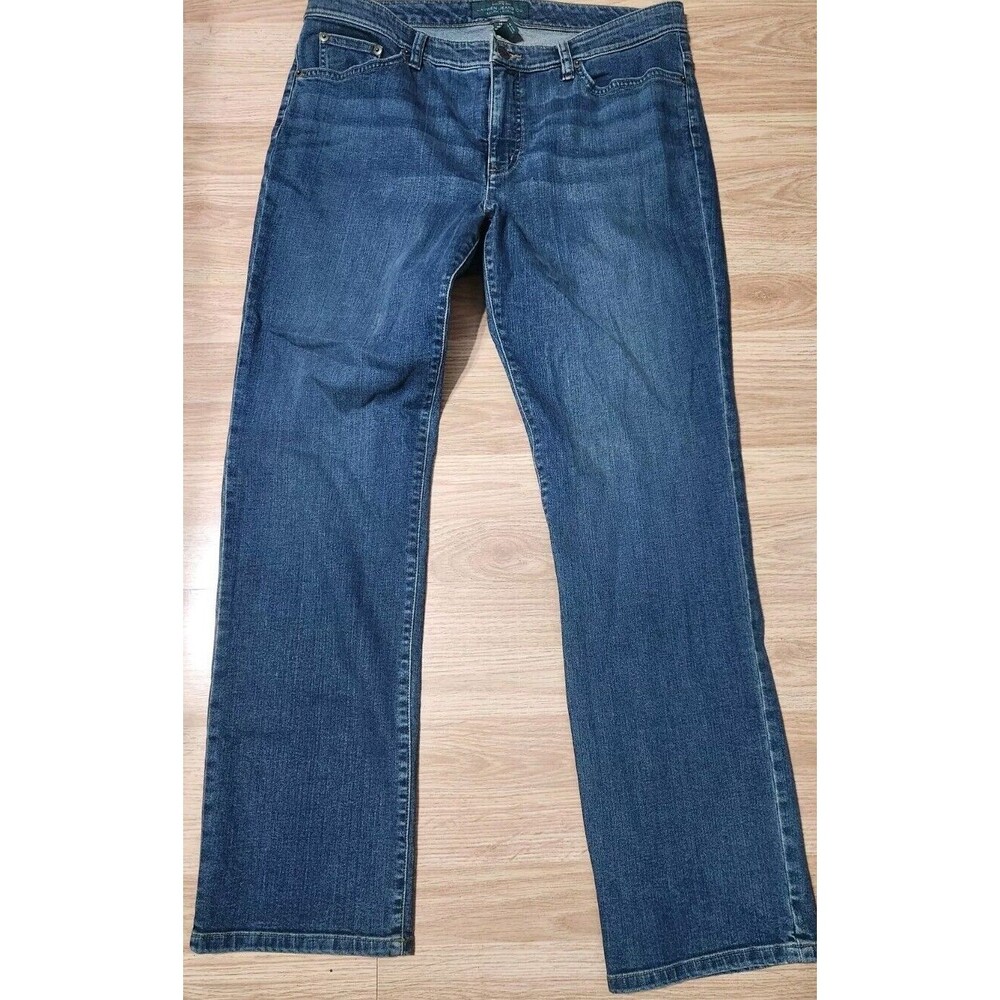 Ralph Lauren Jeans Co Womens Size 14 Mid Rise Straight Stretch Blue